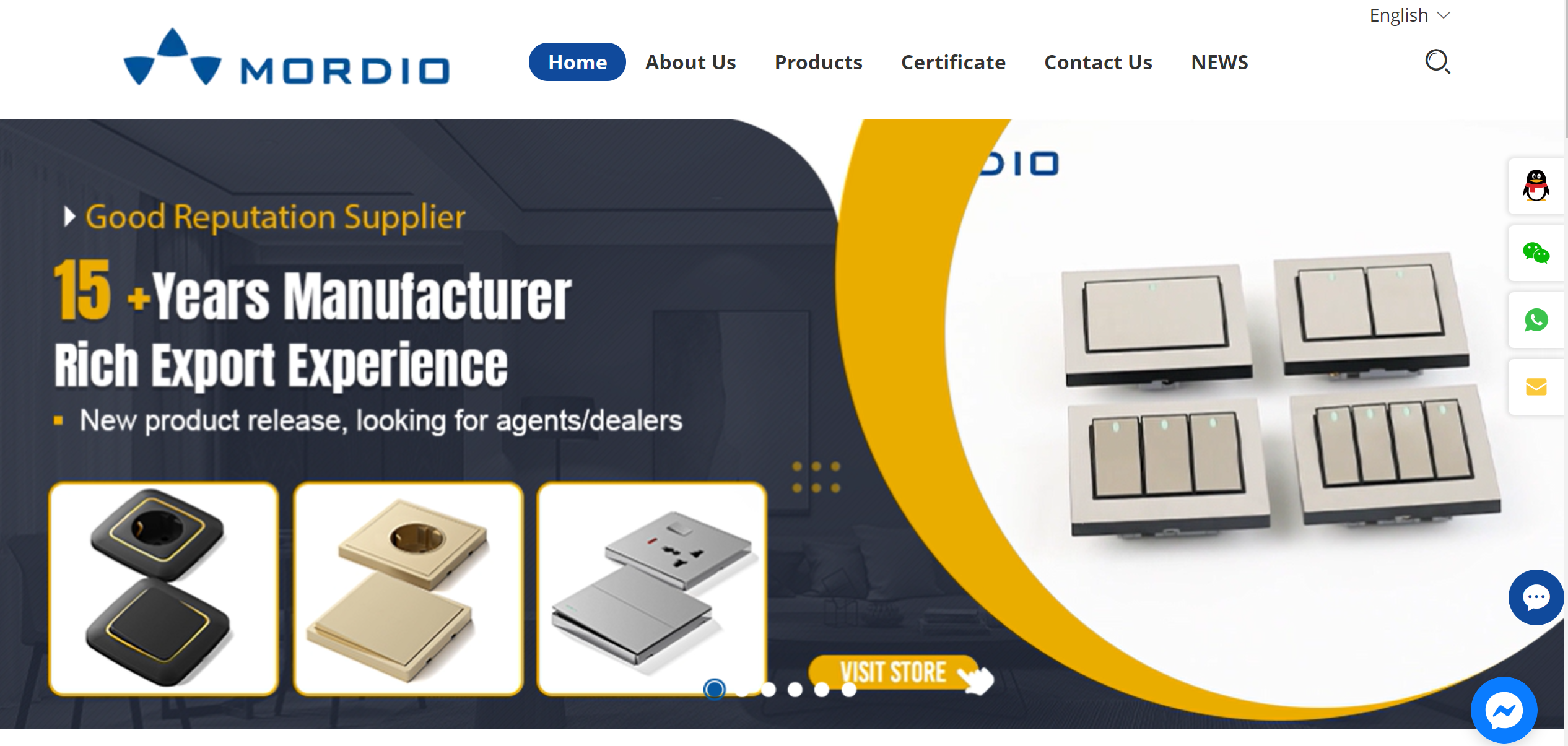 Sleek and modern switches from MORDIO Electrical Appliance