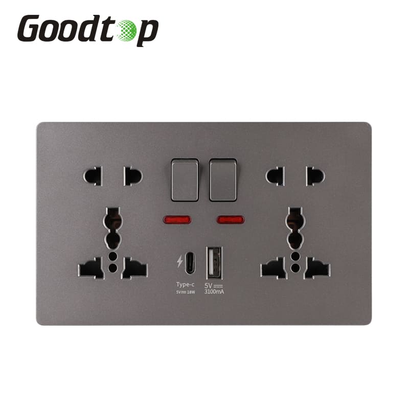 A palette of different colors and materials for wall switch faceplates