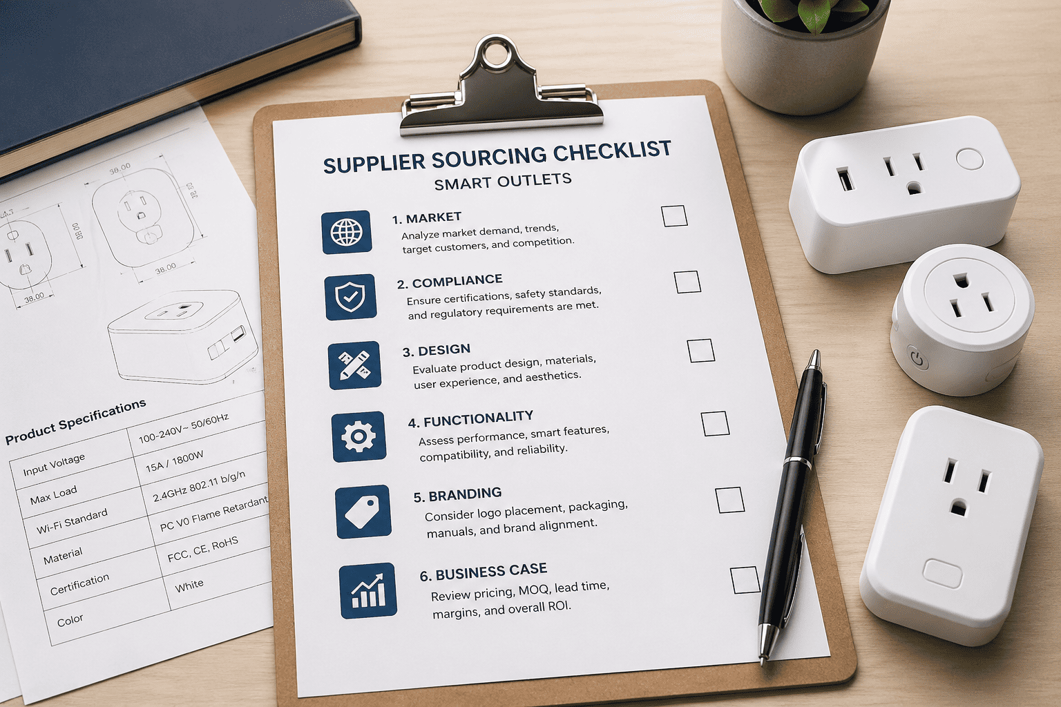 A checklist on a clipboard for sourcing preparation