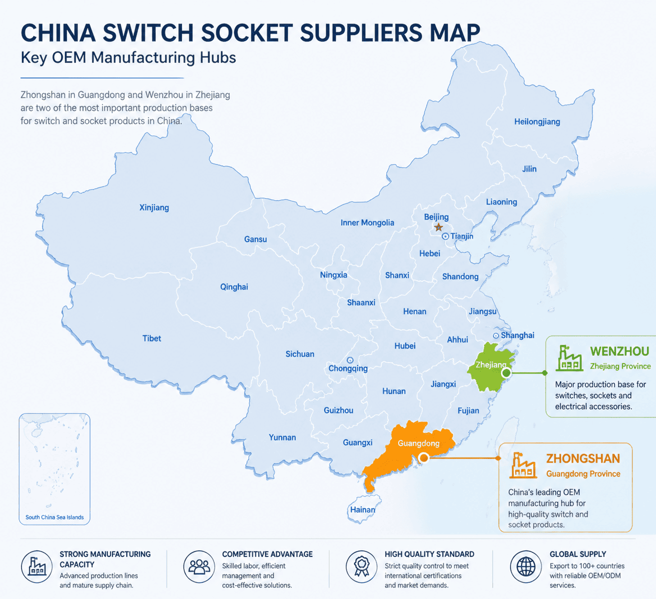 china switch socket suppliers map