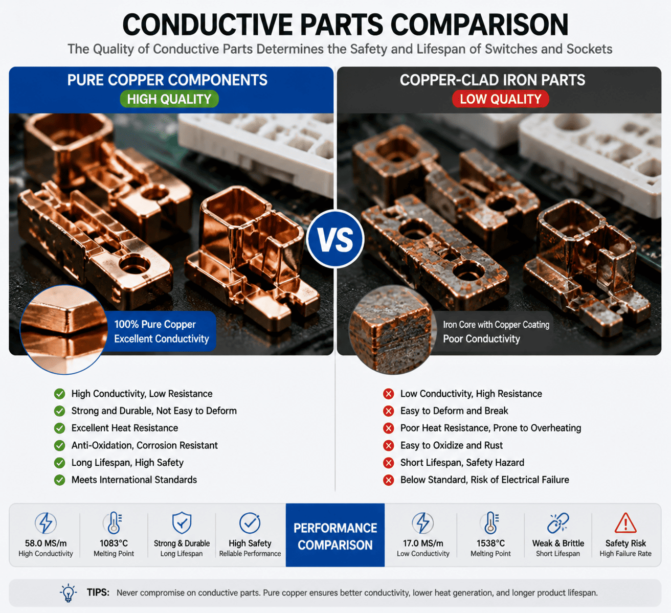 conductive parts comparison